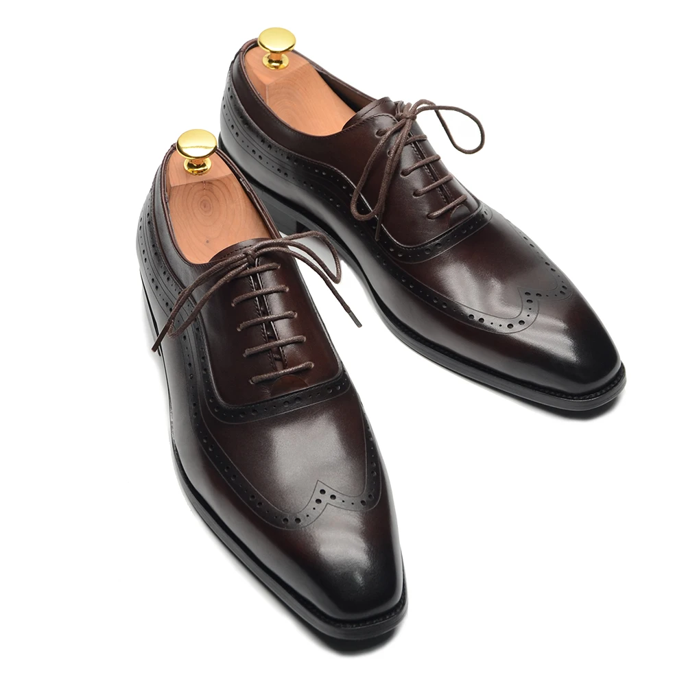 Men'S Luxury Formal Wear - حذاء أكسفورد فاخر للرجال بطرف جناح