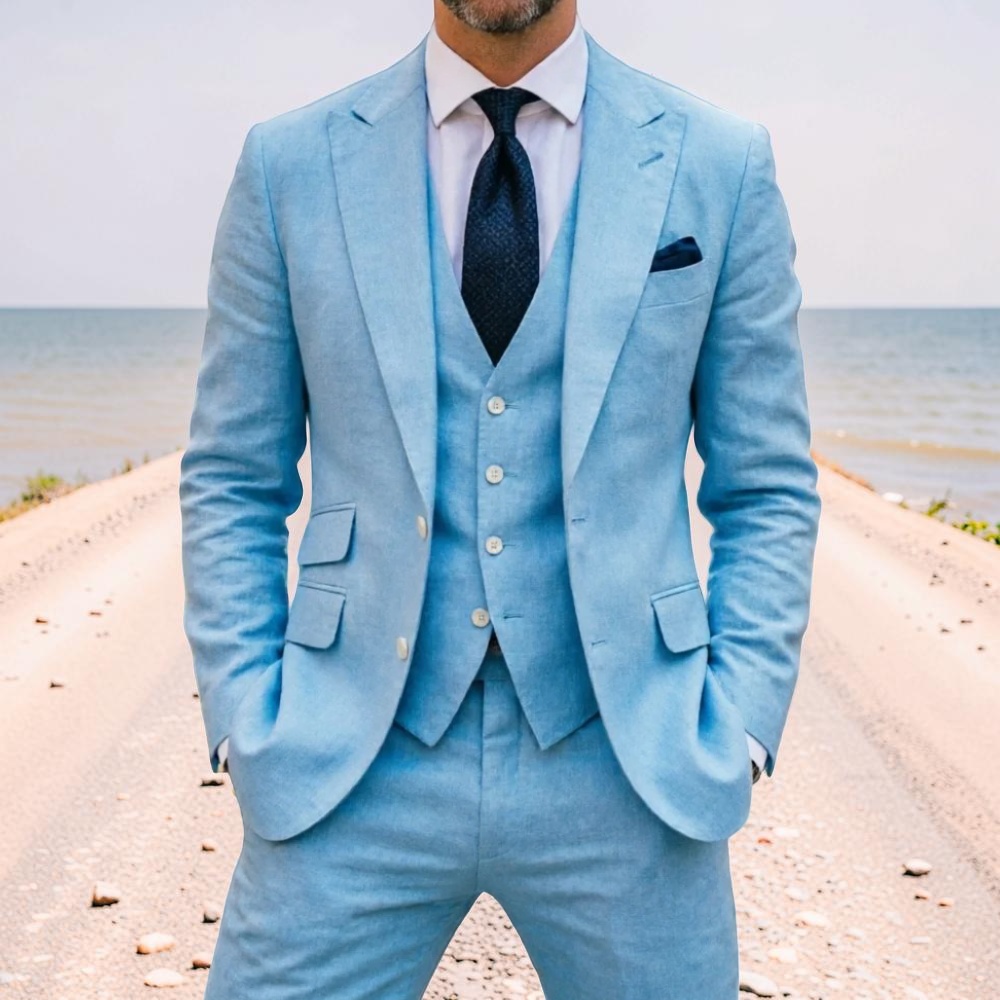 Men'S Formal Wear No Suit - بدلة زفاف رجالية من الكتان باللون