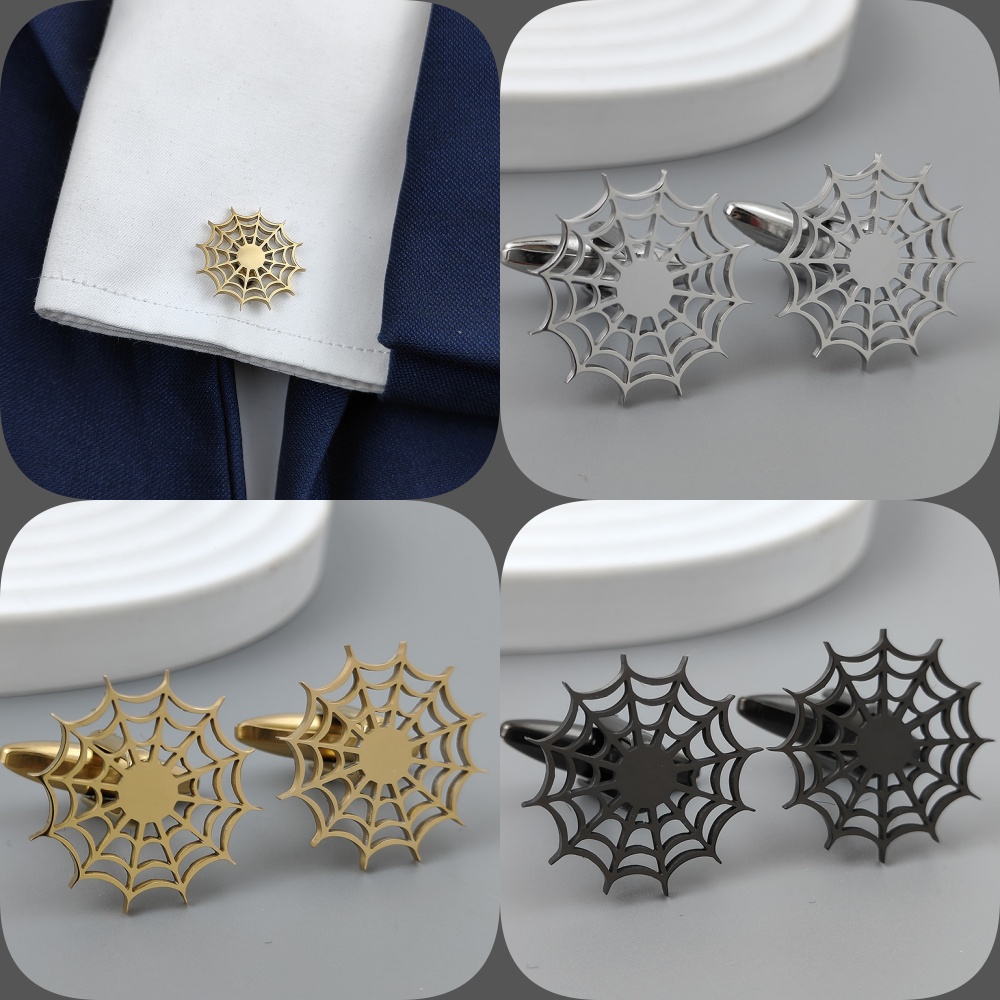 Dress Shirt French Cuff - أزرار أكمام جوفاء مطلية بالذهب لبدلات