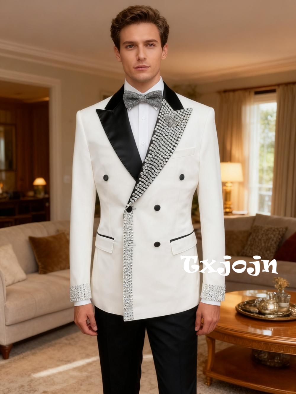 Men'S Formal Wear For Engagement - المبهر الفاخرة مطرز الرجال سليم صالح