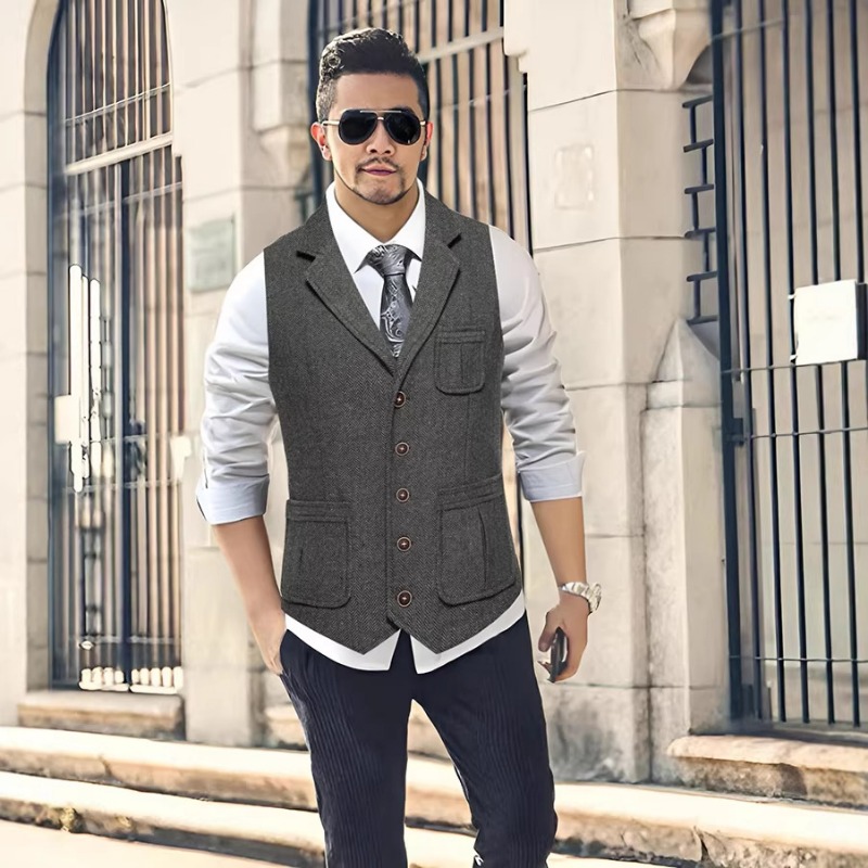 صدرية بدلة رجالية من التويد بن - مراجعة Men'S Formal Wear No Suit وسعره