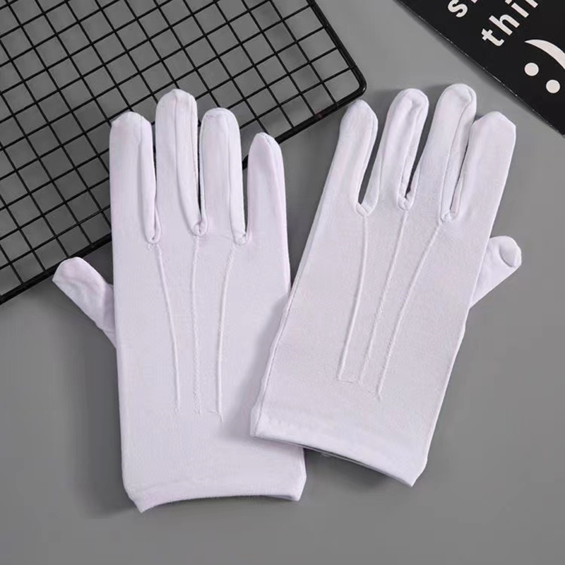 4 قطعة قفازات القطن الأبيض الر - مراجعة Formal Wear Gloves Men وسعره