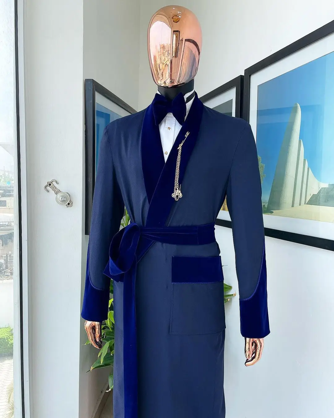 بدلة رجالية زرقاء ملكية مصممة  - مراجعة Formal Wear For Men In Wedding وسعره